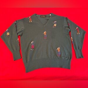 Vintage 90s Bobby Jones Men’s Merino Sweater Size M With Golfers Scotland Made
